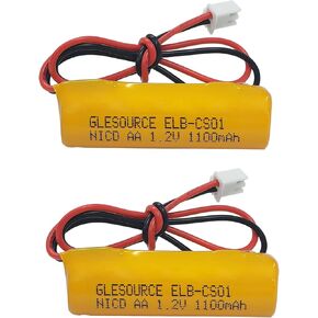ELB-CS01 1.2V 1100mAh NiCad Emergency Light Battery Replacement for Unitech OSA268 EXR EL 122 C4T, Custom-322 BST DAA900BT (2 Pack)