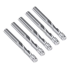 5PCS Spiral Flush-Trim Router Bits，Solid Carbide Flush Trim Router Bit 1/4-Inch Shank Spiral Flush Trim Up Cut from TACKPRO (1/4" Shank Up-Cut)