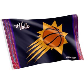 Desert Cactus Phoenix Suns Flag NBA 100% Polyester Indoor Outdoor 3x5 feet National Basketball Association Team Flags (Flag City Edition 2023 B)