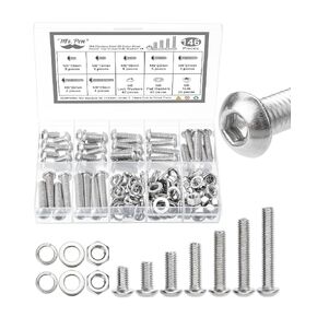 Mr. Pen- Nuts and Bolts Assortment Kit, 146 pcs, Stainless Steel, M6 Screws (7 Sizes 6-30mm)Button Head Socket Cap Screws Assorted Nuts and Bolts Nut Bolt and Washer Assortment Bolt and Nut Assortment