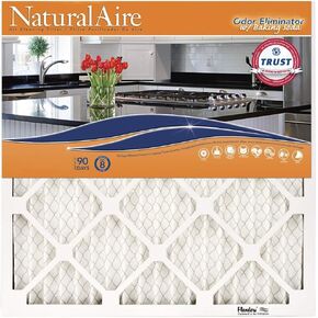 Flanders NaturalAire 20x20x1 Air Filter Replacement, HVAC AC Furnace Filters with Odor Eliminating Baking Soda, MERV 8 Rating, Lasts Up To 90 Days, Reduces Allergens, Dust, Mold Spores, Pack of 4