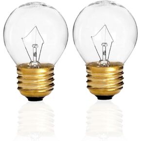 Jslinter 40 Watt Appliance Oven Light Bulb, High Temp, 120V Clear, 415 Lumens, E26/E27 Medium Brass Base, G45, 2-Pack