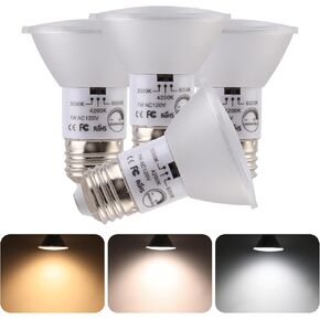PAR20 LED Bulbs, Replacement 50W Halogen Flood Light, Dimmable LED Spotlight Bulb,3 Color Selectable 3000K/4200K/6000K,7W 550 Lumens,Wet Rated E26 Standard Base. (7W 3CCT 4 Pack)