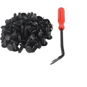 100 Pcs Golf Cart Tree Rivets Clips and One Plastic Fastener Remover Universal Compatible with Electric/Gas Yamaha Golf Cart X-Mas Club Car EZGO TXT RXV Tree Rivets Clips Replace# 1010434