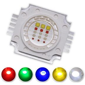 1Pcs 10W High Power LED Chip Module COB RGB Multicolor High Intensity COB Lighting Intelligent Dimmer Lamp Bead Component Replacement DIY Illumination (350mA /Red 6-7V/Blue9-10V/Green9-10V)