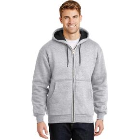 Heavyweight Full-Zip Hooded Sweatshirt with Thermal Lining L Athletic Heather