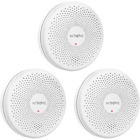 Combination Smoke and Carbon Monoxide Detector Alarm, HATHEPHS 10 Year Battery Dual Sensor Fire and CO Alarm with Large Test/Silence Button, Two Installation Ways, 3-Pack