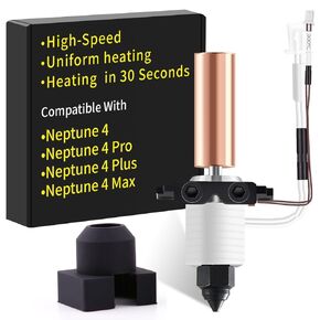 Neptune-4 Ceramic Heating Block Kit: Compatible with Neptune 4/4 Pro Hotend 3D Printer, Rapid Heating, High-Speed Printing, Easy Installation, fit with PLA, ABS, PETG, TPU Filaments, by SAPLUSREPRAP