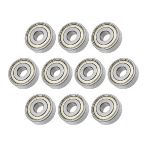 METALLIXITY Deep Groove Ball Bearings (1614ZZ, 3/8 x 1-1/8 x 3/8) 10Pcs, Chromium Steel Shielded Industrial Bearings - for Industrial Micro Motor