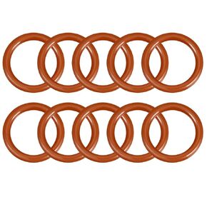 uxcell Silicone O-Ring, 17mm OD, 12.2mm ID, 2.4mm Width, VMQ Seal Rings Gasket, Red, Pack of 10