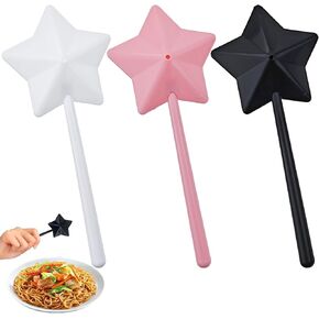 3 PACK Wand Salt and Pepper Shakers, Star Wand Salt and Pepper Shakers, Salt and Pepper Shaker Magic Wands Refillable Pentagram Shape Salt Dispenser with Holes Kitchen Accessories