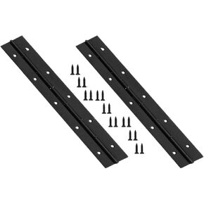 2PCS Heavy Duty Piano Hinge,10-Inch Lack Continuous & Piano Hinges,0.05" Thickness,1.2" Open Width, Ideal for Folding Cabinet Doors, Black Stainless Furniture Hinges Includes 20pcs Screws (2)