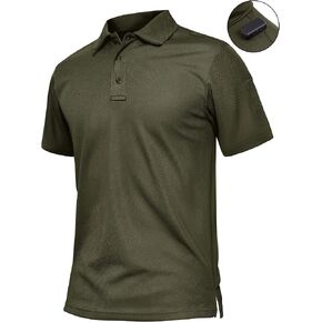TACVASEN Men's UPF 50+ Polo Shirts Tactical Shirts Quick Dry SPF Performance Short Sleeve Sun Lightweight Work Golf Fish