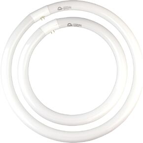 FC16T9/CW 40W & FC12T9/CW 32W Cool White Set, 12 inch T9 32 Watts & 16 inch 40 Watts Round Fluorescent Light Bulb, Circular Bulb Kitchen and Bath, 841 4100K, G10q 4 pin Prong
