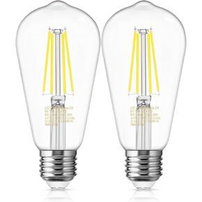 DORESshop Led Light Bulbs, 6W Edison Light Bulbs, Led Light Bulbs 60W Equivalent, E26 Base, LED Bulbs with Clear Glass, Daylight Light Bulbs 4000K,Antique LED Filament Bulbs Bedroom, Dimming Room, Bar