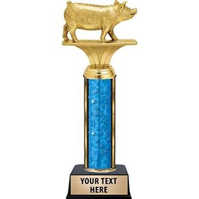 Crown Awards Pig Trophy, 10.5" Custom Golden Pig Trophy, Engraving Included Prime