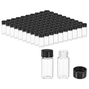 PATIKIL 5ml Clear Glass Vials, 100 Pack Sample Vials with Screw Cap Reagent Media Bottle Leak-Proof Liquid Sample Glass Vial for Lab Laboratory Storage