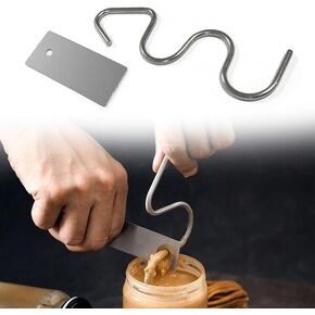 Peanut Butter Stirrer Set - Stainless Steel Effortlessly Mixes Nut Butters - Perfect for Breads Cakes Cookies - Used For Mixing Butter And Jam (1 Set, Regular)