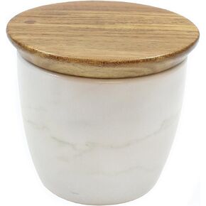 Tablecraft Elements Collection Salt Box with Lid, 4" x 4" x 3.5", Acacia