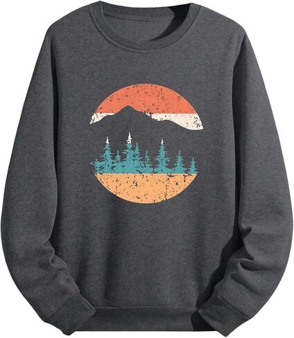Men's Graphic Crewneck Sweatshirt Long Sleeve Drop Shoulder Loose Casual Fall Tops in Saudi Arabia