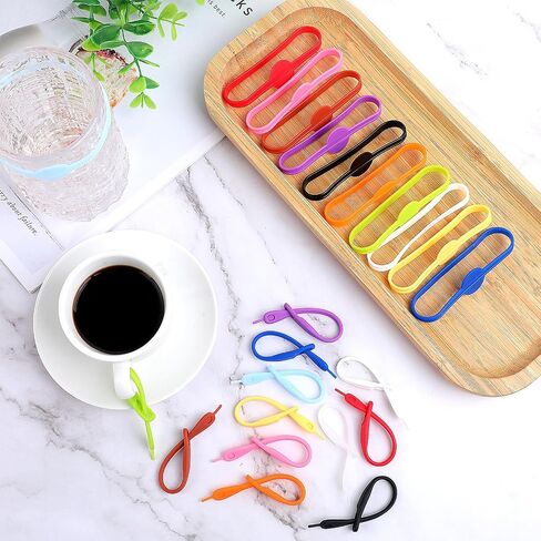 24Pcs Drink Markers, Cup Markers Bottle Strip Tag Silicone Drink Labels Name Band, Wine Glass Markers for Drinks, Cocktail Drink Markers Water Bottle Charms for Party Families Bottle Identification in Saudi Arabia