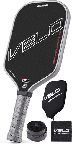مجاذيف Velo 3K Pickleball ، مجداف ألياف الكربون الخام مع التحكم والدوران ، حافة حقن الرغوة المزدوجة لبقعة حلوة كبيرة ، جوهر 16 مم ، مقبض طويل مضاد للانزلاق ، معتمدة من USAPA in Saudi Arabia
