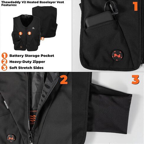 Fieldsheer Smart Thawdaddy 2.0 Unisex Heated Vest for Men and Women with Moisture Wicking Interior, Ten Hours Per Charge in Saudi Arabia