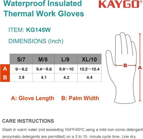 KAYGO Winter Waterproof Thermal Work Gloves, Double Latex Coated, Insulated Warm Liner For Cold Weather, KG145 in Kuwait