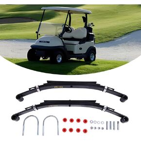 102509301 102513001 Heavy Duty 4-Leaf Rear Leaf Spring Kit Compatible with Club Car Precedent 2004-Up Gas & Electric Golf Carts, Includes Bushings, Sleeves, U-Bolts