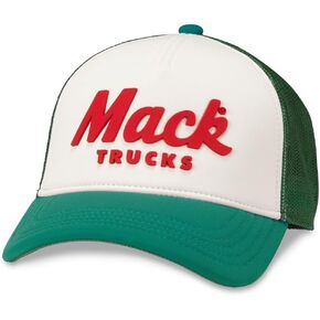 شاحنات الإبرة الأمريكية MACK مرخصة رسميًا قبعة البيسبول القابلة للتعديل ، الأخضر الداكن/الأبيض (44890A-MACKT-DGWH) in Kuwait