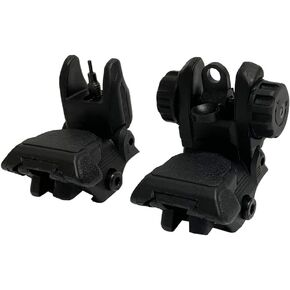 Polymer Flip up Sights Front and Rear Sights for Picatinny Rail (Black)