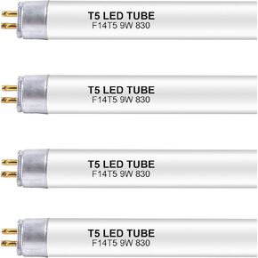 22 Inch F14T5/WW LED Replacement Bulbs, 3000K Warm White, T5 LED 9 Watts Replace Fluorescent Bulb with LED, 950 Lumens, Replacement Tube for Counter and Cabinet Fixture, 4 Pack