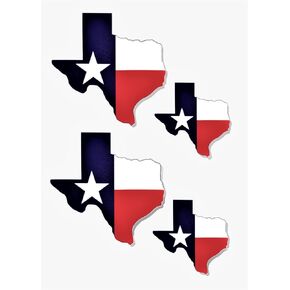 ملصق Texas Flag 2 (4 × 4) 2 (2.75 × 2.75) TX Flag Decal 4 Pack Auto Car Truck Window SUV