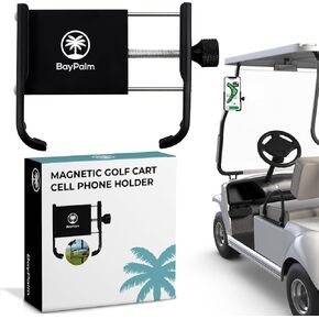 Golf Cart Phone Holder -Magnetic Golf Cart Phone Holder-Golf Cart Phone Caddy-Golf Gadgets- Magnetic Phone Mount - Cell Phone Holder for Golf -Cart-Golf Cart Phone Mount for iPhone