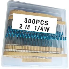 2M 1/4W, 2M 1/4W, 2M ohm, 2M 1/4W, 2Mresistor, 2M ohm resistor, 2M ohm Metal resistor, 2M Metal Film resistors 1/4w(0.25w) 1% tolerance 0.01 MF Metal Film Fixed Resistor 300 pcs