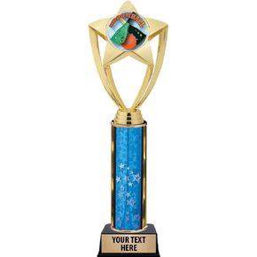 Crown Awards Broomball Trophies, 11" Gold Star Broomball Trophy with Engraving Included Prime