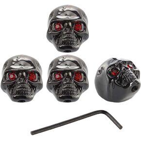 Tzong 4Pcs Black Skull Knob Electric Guitar Volume Tone Control Knobs Skull Head with Wrench