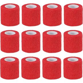 PATIKIL 2" x 177" Self Adhesive Bandage Wrap, 12 Pcs Elastic Self Breathable Self Adherent Wrap Tape for Stretch Athletic Sports Wrist Ankle Outdoor Tape, Dark Blue
