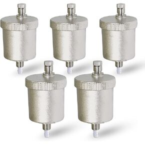 Midline Valve SBW18-5 Automatic Air Vent for Hydronic Heating Applications 1/8 in. MIP Connection Nickel Plated Brass (5 Pack)