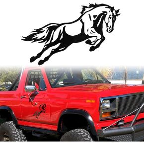 ملصق G Car Decorative ， ملصق عاكس متوافق مع Ford Bronco ، ملصق جسم الخيول مقاوم للماء ، ملصقات مزخرفة بالسيارات ， ملصقات للسيارات والشاحنات والدراجات النارية (أسود)