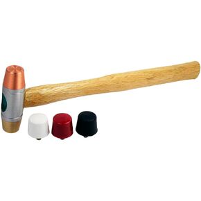 SE 5-IN-1 Dual Interchangeable Hammer - Threaded Copper, Brass Faces - 9-inch Gunsmithing Hammer - 8355HH