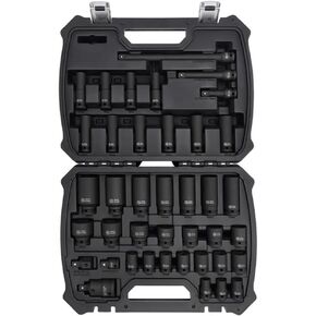 MichaelPro 1/2-Inch Drive Impact Socket Set Metric Sizes (11 to 32mm), 40-Piece Deep & Standard Socket Set 1 2 drive, CR-MO | MP005032