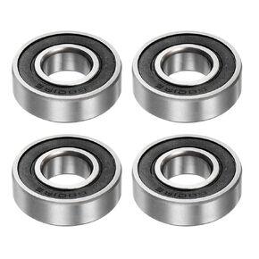 HARFINGTON 4pcs 6001-2RS Deep Groove Ball Bearings 12mm Bore 28mm OD 8mm Thick High Carbon Steel Double Sealed Z2 for Motors