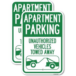 (2 Pack) Absolutely No Parking Standing or Stopping at Anytime with Bidirectional Arrow | 12" X 18" Heavy-Gauge Aluminum Sign | Rust Free Aluminum, Weather Resistant, Waterproof, Fade Resistant