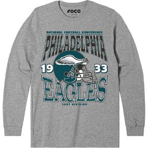 FOCO Men's NFL Team Logo Classic Helmet Long Sleeve T-Shirt