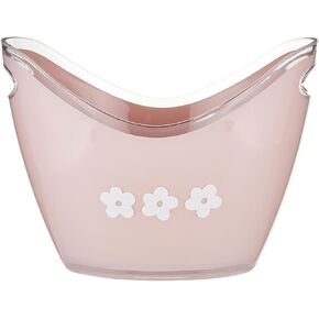 Santa Barbara Design Studio Beverage Buckets Acrylic Ice Bucket with Handles, 10.8" x 8", Pink Flowers