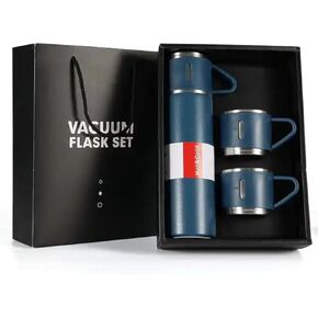 Juego de frascos al vacio, botella de agua aislada con 3 taza de regalo, botella de agua térmica para bebidas frías y calientes, botella de agua reutilizable de acero inoxidable, Vacuum flask set