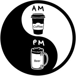 Yin Yang Sticker Bumper Vinyl Funny Beer Coffee Symbol Sticker Waterproof Decal for Car Window Truck Tumbler Laptop Notebook Hard Hat Helmet Luggage Motorcycle Gift