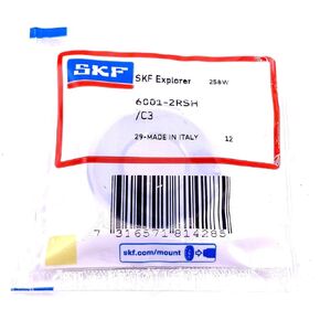 SKF 6001 2RSH C3 Ball Bearing, Rubber Sealed, 6001 2RS DDU LLU 12x28x8 mm