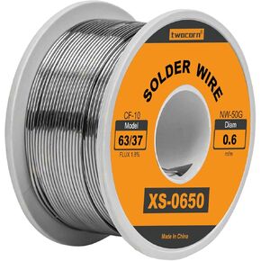 63/37 Solder Wire, high Purity no-wash tin-Lead Rosin cored Wire with 1.8% Flux for Electric Soldering (0.6mm 50g)